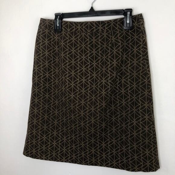 Boden Brown Floral Geometric Skirt Size 8 - Picture 7 of 12